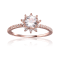 White Topaz 14K Rose Gold Over Sterling Silver Flower Design Ring, 1.42ctw