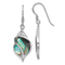 Rhodium Over Sterling Silver Polished Abalone Dangle Shell Earrings