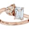 Aquamarine And Morganite Bypass Ring In 18K Rose Gold Over Sterling
Silver 1.25ctw