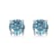 Blue Moissanite Sterling Silver Solitaire Minimalist Stud Earrings