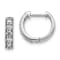 Rhodium Over 14K White Gold Lab Grown Diamond Milgrain Hinged Hoop Earrings