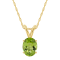 8x6mm Oval Peridot 14k Yellow Gold Pendant With Chain