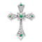 Rhodium Over 10k White Gold 0.09 cttw Emerald and Diamond Fleur-de-Lis
Cross Slide Pendant