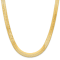 14K Yellow Gold 10mm Silky Herringbone Chain Necklace