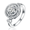 CZ Halo Ring In Sterling Silver