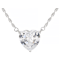 Heart Shape CZ Solitare Station Pendant Necklace in Rhodium Over
Sterling Silver