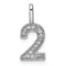 Rhodium Over 14k White Gold Diamond Number 2 Pendant