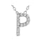 White Cubic Zirconia Rhodium Over Sterling Silver P Pendant With Chain 0.22ctw