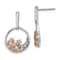 14k Two-tone Gold Moon and Stars Circle Diamond Dangle Earrings