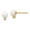 14K Yellow Gold 4-5mm White Round Freshwater Cultured Pearls and Cubic
Zirconia Stud Earrings