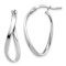 Rhodium Over 14k White Gold Polished 15/16" Wavy Hoop Earrings