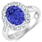 2.81ctw Violet Tanzanite and Diamond 14K White Gold Halo Ring