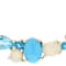 Turquoise, Opal and Topaz Bar Necklace In Solid 10K Yellow Gold 18 Inch