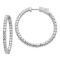 Rhodium Over 14K White Gold Oro Spotlight Lab Grown Diamond SI+, H+,
Hoop with Safety Clasp Earrings