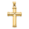 14k Yellow Gold 3D Polished Stamping Cross Pendant