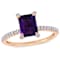 African-Amethyst 10K Rose Gold Ring 1.6ctw