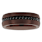 Robert Alton Men's Black Sapphire 8mm Band Ring In Tungsten