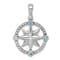 Rhodium Over Sterling Silver Polished Cubic Zirconia Compass Pendant