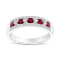 Ruby and Diamond 14k White Gold Band Ring 0.59ctw