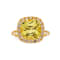 Lab Created Yellow Sapphire with White Topaz Accents 18K Yellow Gold
Over Sterling Silver Halo Ring