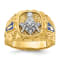 10K Two-tone Yellow and White Gold Nugget Textured Diamond Blue Lodge
Masonic Ring 0.1ctw