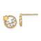 14k Yellow Gold Textured Cubic Zirconia Stars Stud Earrings