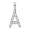 Rhodium Over 14k White Gold Diamond Letter A Initial Pendant