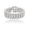Triple-Strand Pearl And CZ Bracelet In Sterling Silver