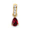 10k Yellow Gold 0.5 cttw Pear Lab Created Ruby and Accent Diamond Pendant