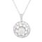 8-9mm Button White Cultured Freshwater Pearl and CZ Rhodium Over
Sterling Silver Pendant