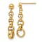 14k Yellow Gold Polished Circle Link Dangle Earrings