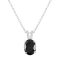 10x8mm Oval Black Onyx With Diamond Accents Rhodium Over Sterling Silver
Pendant with Chain