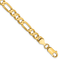14k Yellow Gold 6mm Concave Open Figaro Link Bracelet