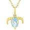 Sky Blue Topaz Capricorn Birthstone Pendant