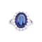 8.31 Ctw Blue Sapphire and 1.42 Ctw White Diamond Ring in 14K WG