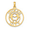 14k Yellow Gold OCEAN CITY with Dolphins Pendant