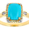 Turquoise With White Zircon And Yellow Diamond Ring In 18K Gold Over
Sterling Silver 0.13ctw