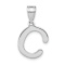 Rhodium Over 14k White Gold Polished Bubble Letter C Initial Pendant