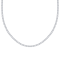 White Cubic Zirconia Platinum Over Sterling Silver Tennis Necklace 14.50ctw