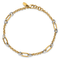 14k Yellow Gold and 14k White Gold 4.55mm Fancy Oval Link Bracelet