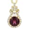 Grape Color Garnet And White Zircon Pendant Necklace In 18K Gold Over
Sterling Silver 2.44ctw