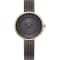 Obaku Women's Lys Black Dial Black Stainless Steel Mesh Band Watch