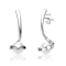 Pear Shape Freshwater Pearl Ribbon Swirl Drop Earrings In Sterling Silver