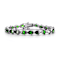 Emerald Color CZ Pear Shape Tennis Bracelet In White Rhodium Over Brass
