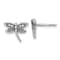 Rhodium Over Sterling Silver White Diamond Dragonfly Post Earrings