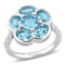 3.33ctw Sky Blue Topaz and Diamond Accent Floral Ring in Sterling Silver