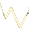 Sideways Initial Z Necklace In Solid 14K Yellow Gold 18 Inch