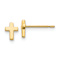14k Yellow Gold Children's Cross Stud Earrings