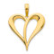 14k Yellow Gold Open Heart Pendant