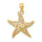 14k Yellow Gold Diamond-Cut Polished Filigree Starfish Pendant